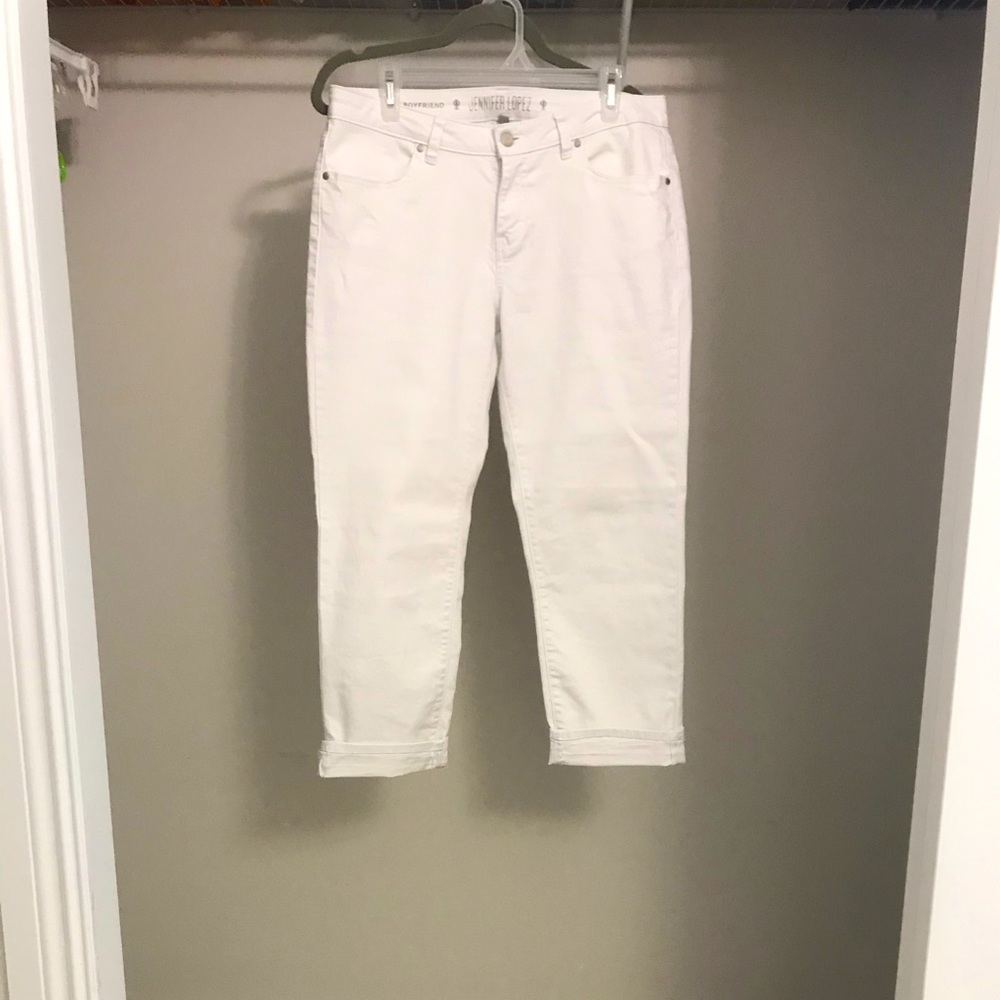 Jennifer Lopez White Boyfriend Denim
